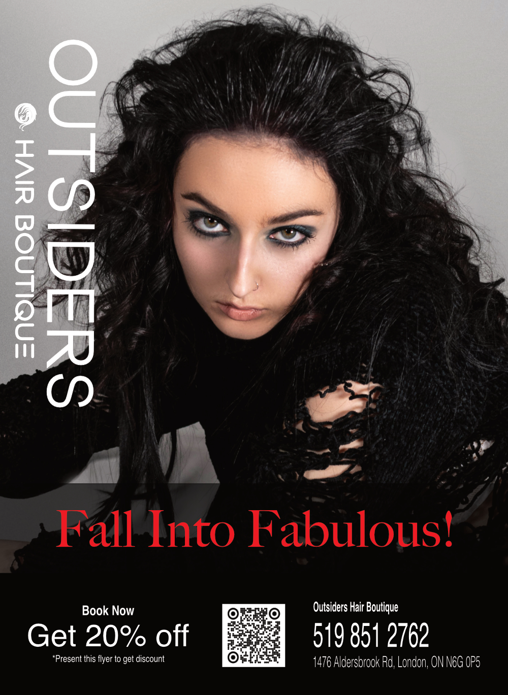 Outsiders Hair Boutique fall campaign promotional flyer