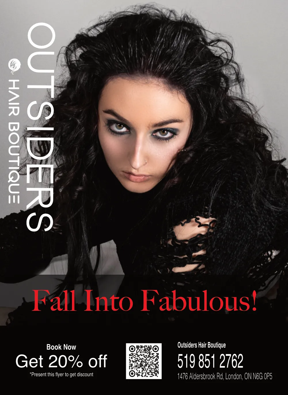 Outsiders Hair Boutique fall campaign promotional flyer