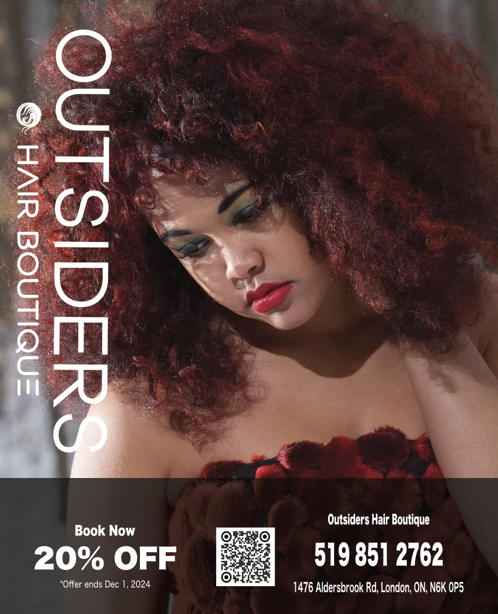 Outsiders Hair Boutique seasonal beauty campaign flyer