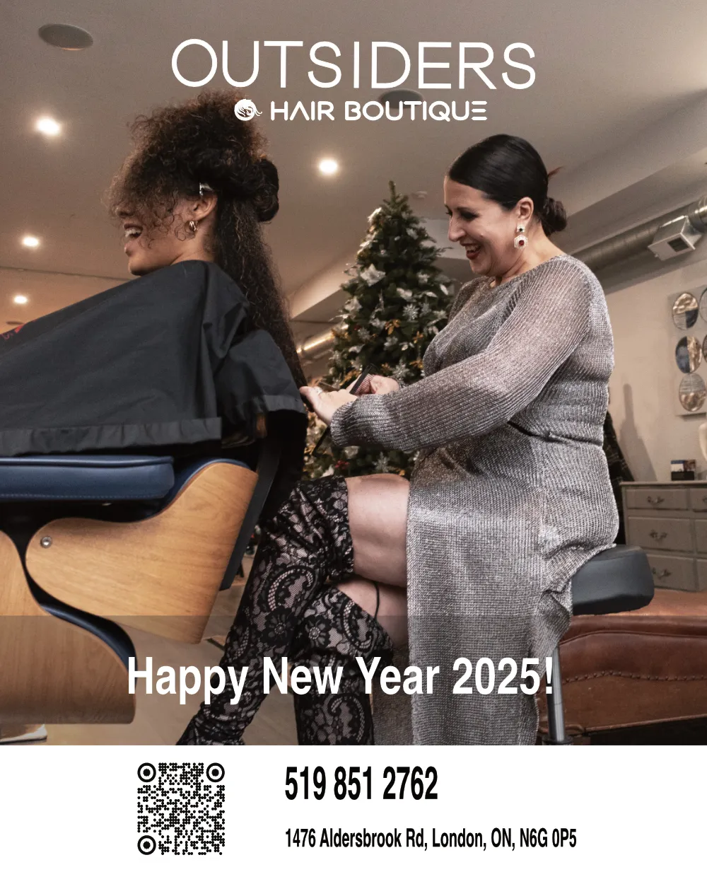 Outsiders Hair Boutique New Year promotional campaign flyer